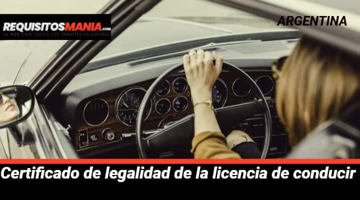 Certificado de legalidad de la licencia de conducir