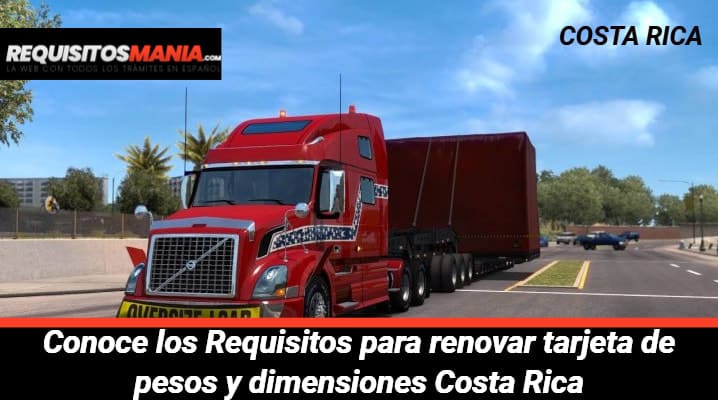 Requisitos para renovar tarjeta de pesos y dimensiones Costa Rica 