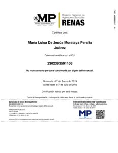 certificado de RENAS